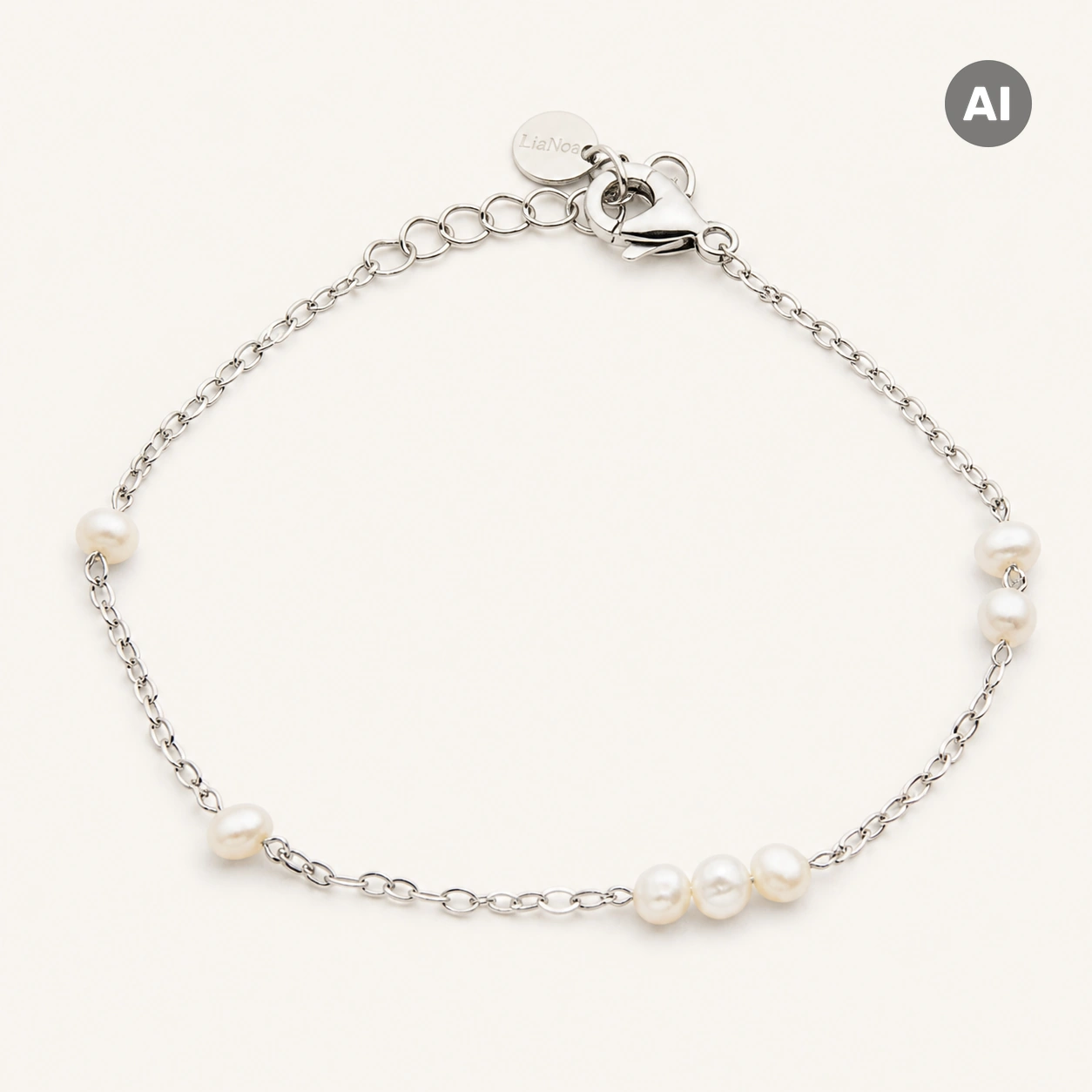 LIANOA Perlen Armband silber