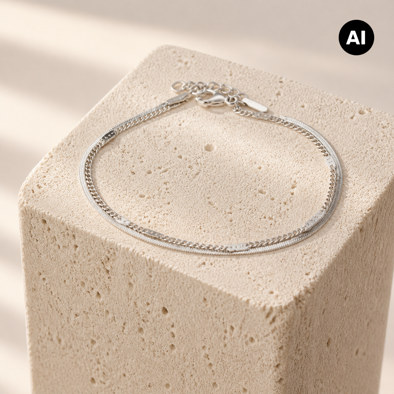 LIANOA Doppel-Armband silber