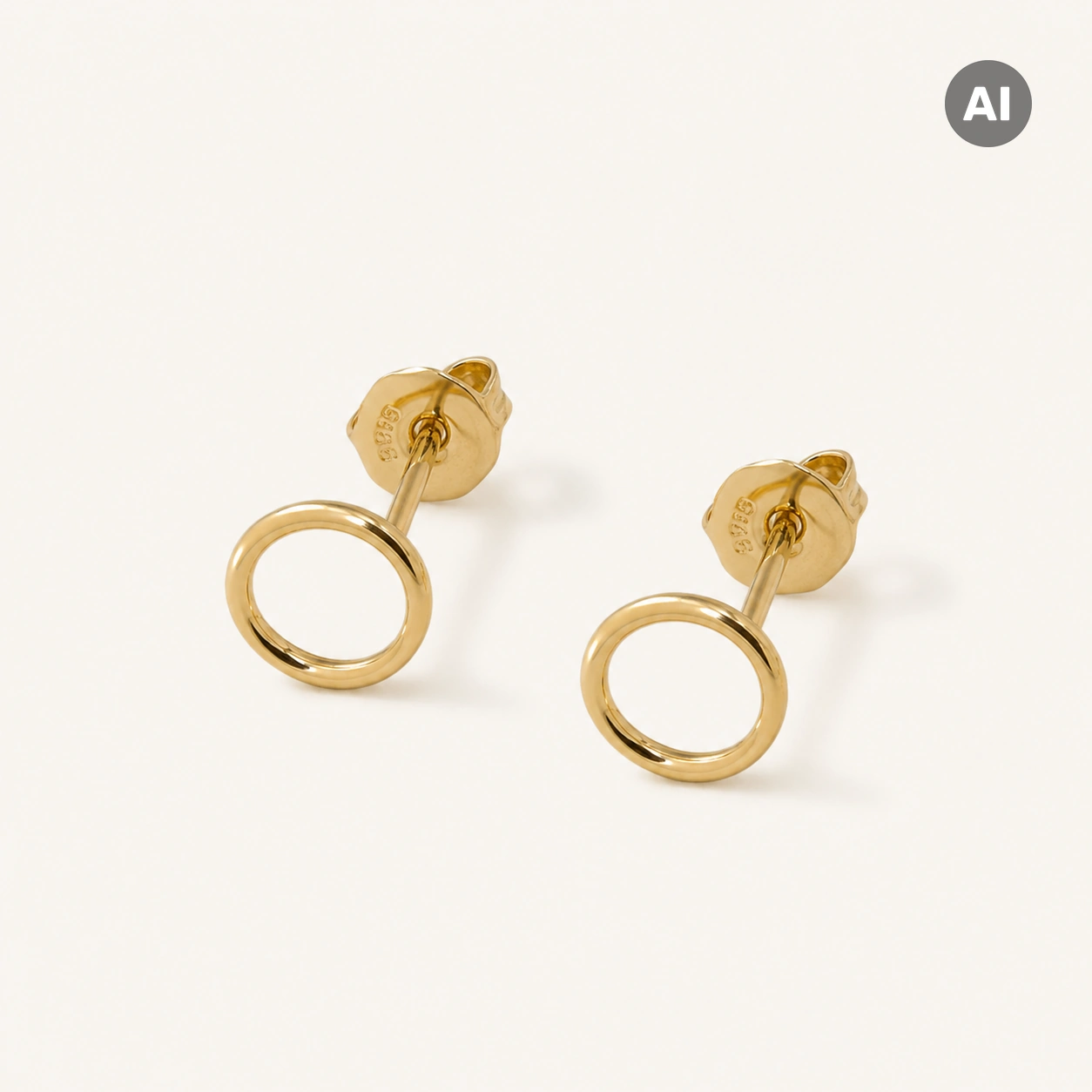 Ohrstecker mit glattem offenem Ring, goldfarben