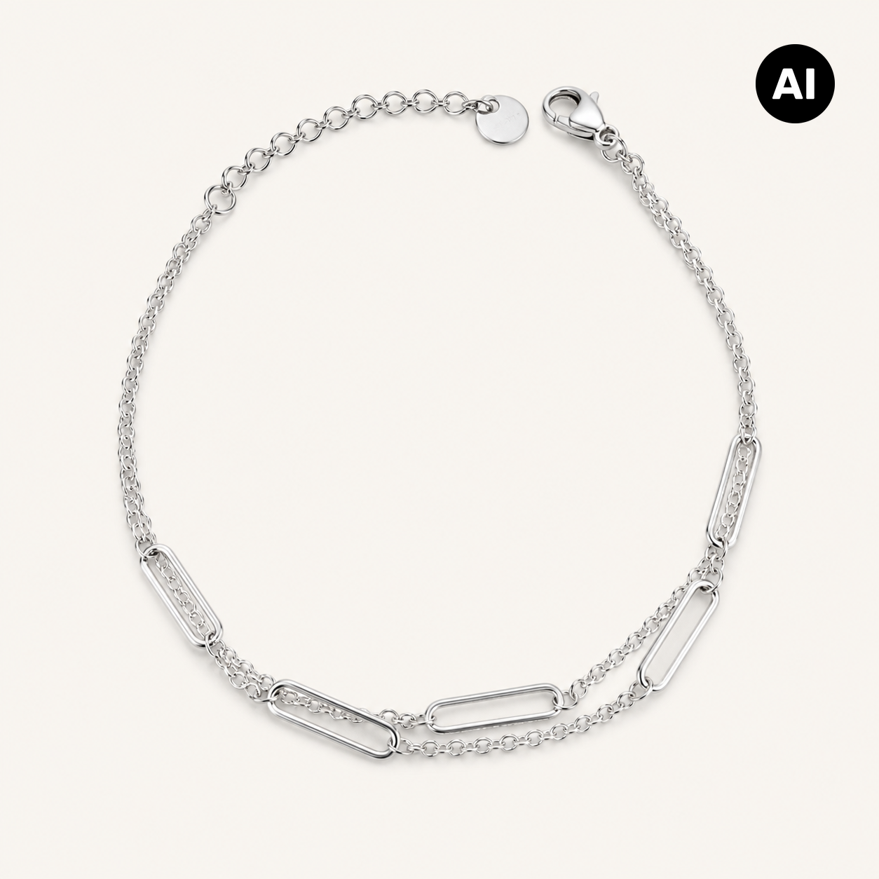 LIANOA Doppel-Armband silber