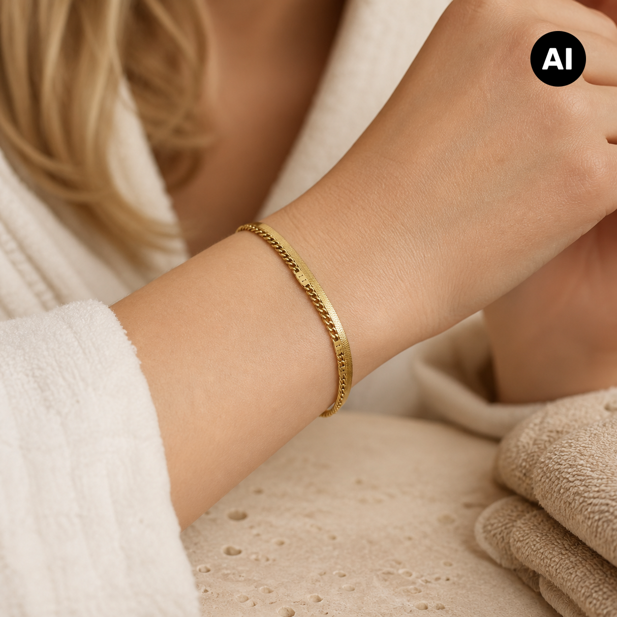 LIANOA Doppel-Armband gold