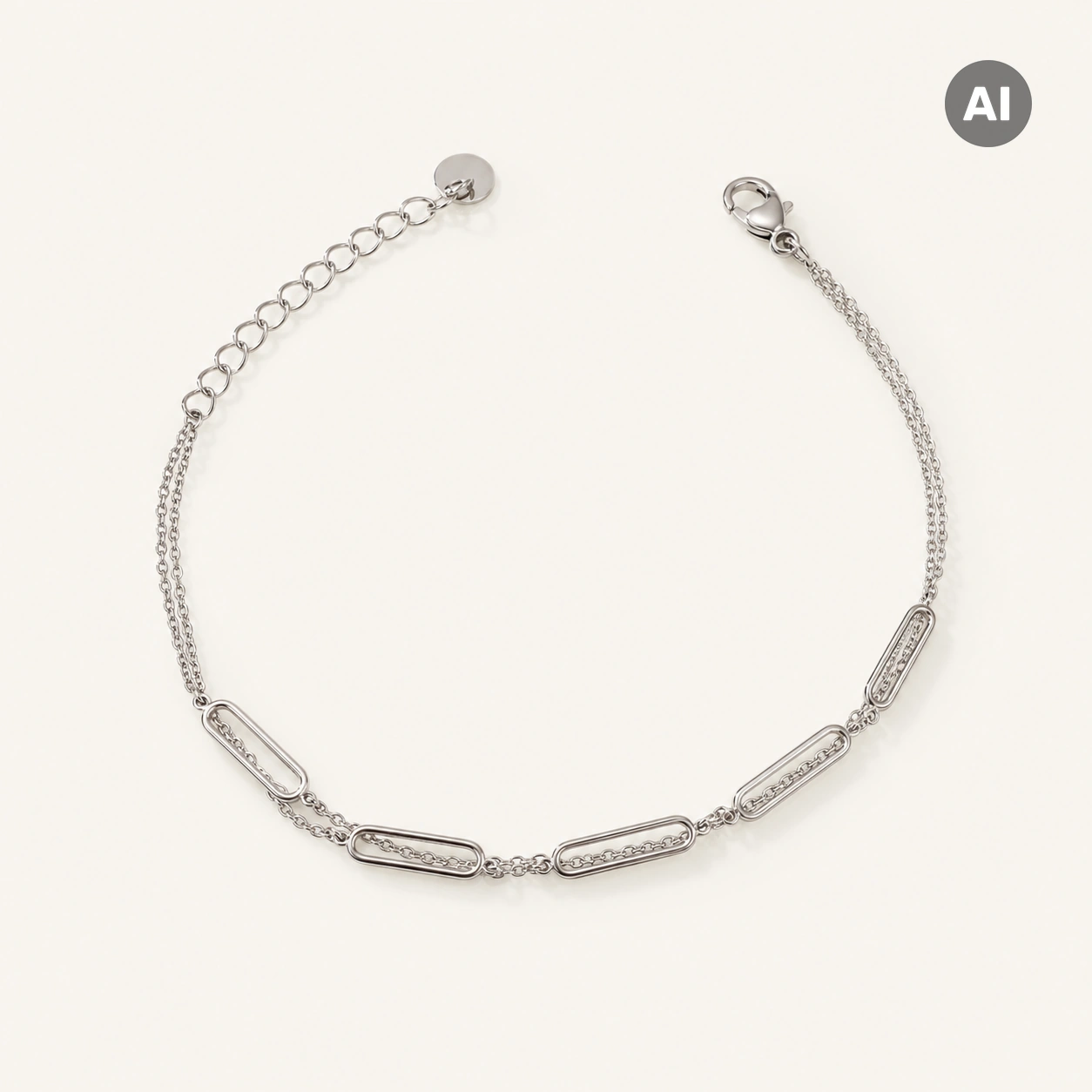 LIANOA Doppel-Armband silber