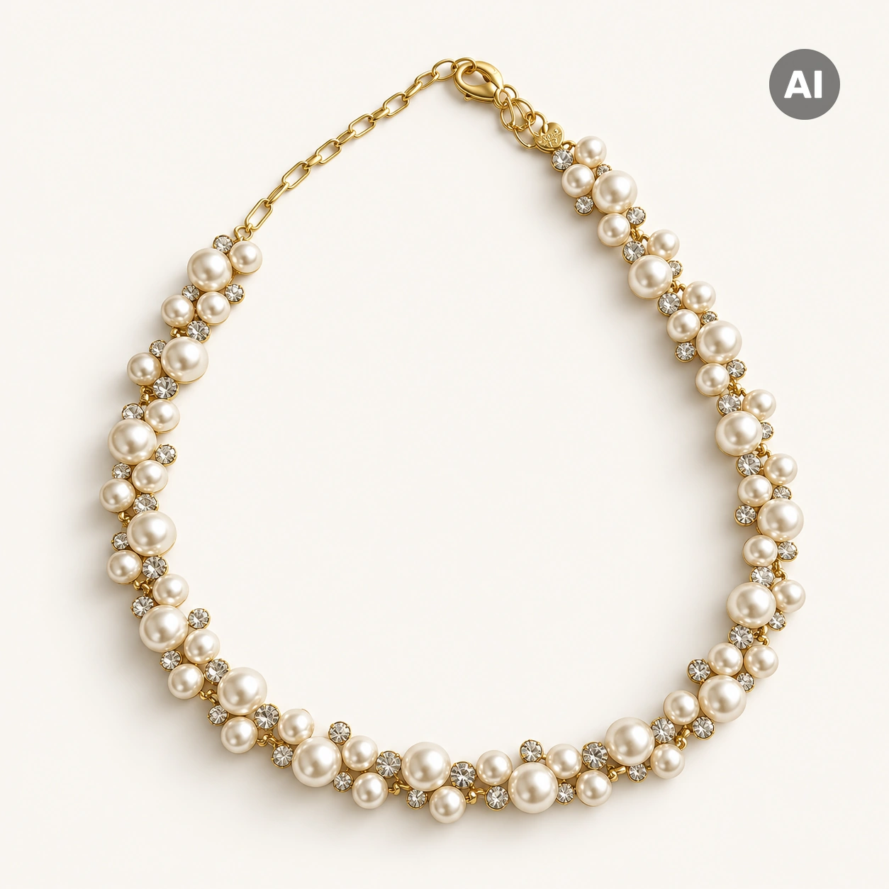 LIANOA Halskette Perlen gold