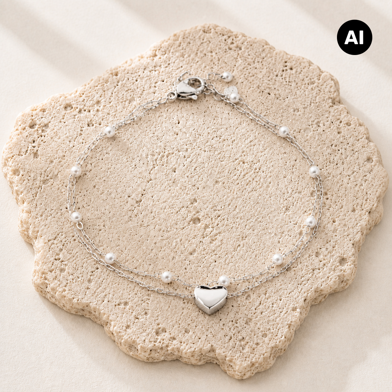LIANOA Doppel-Armband silber