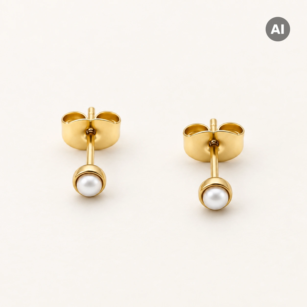 LIANOA Perlen Ohrstecker gold