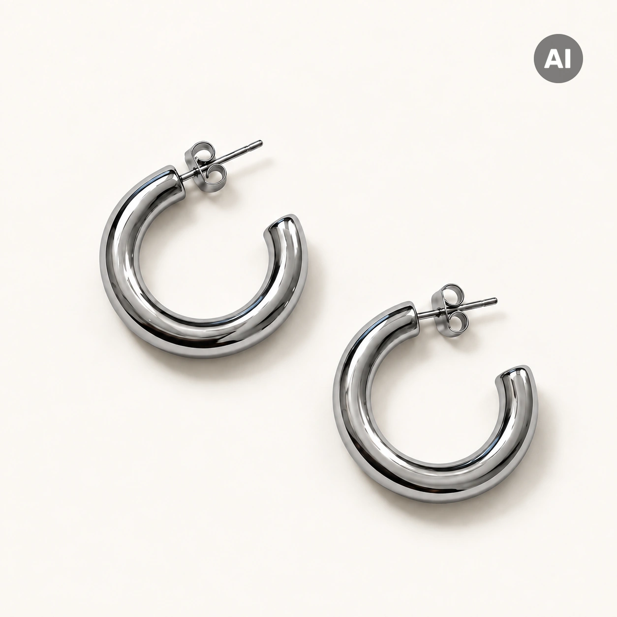 LIANOA Creole silber Ø25mm / Breite 5mm
