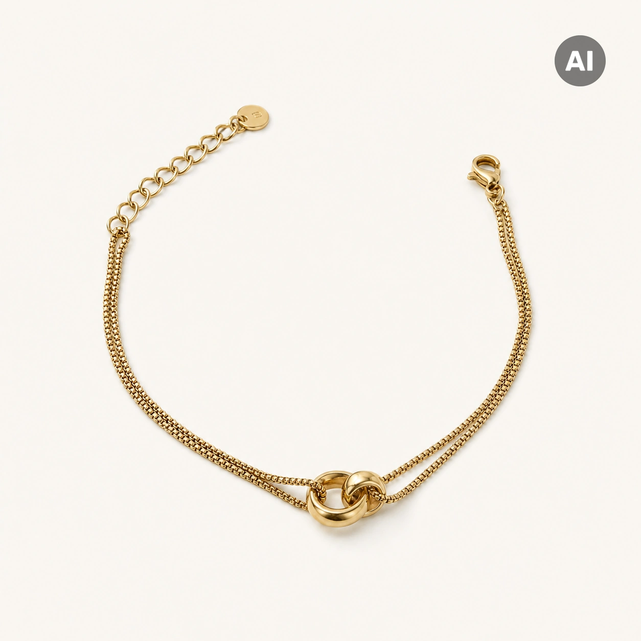 LIANOA Doppel-Armband gold