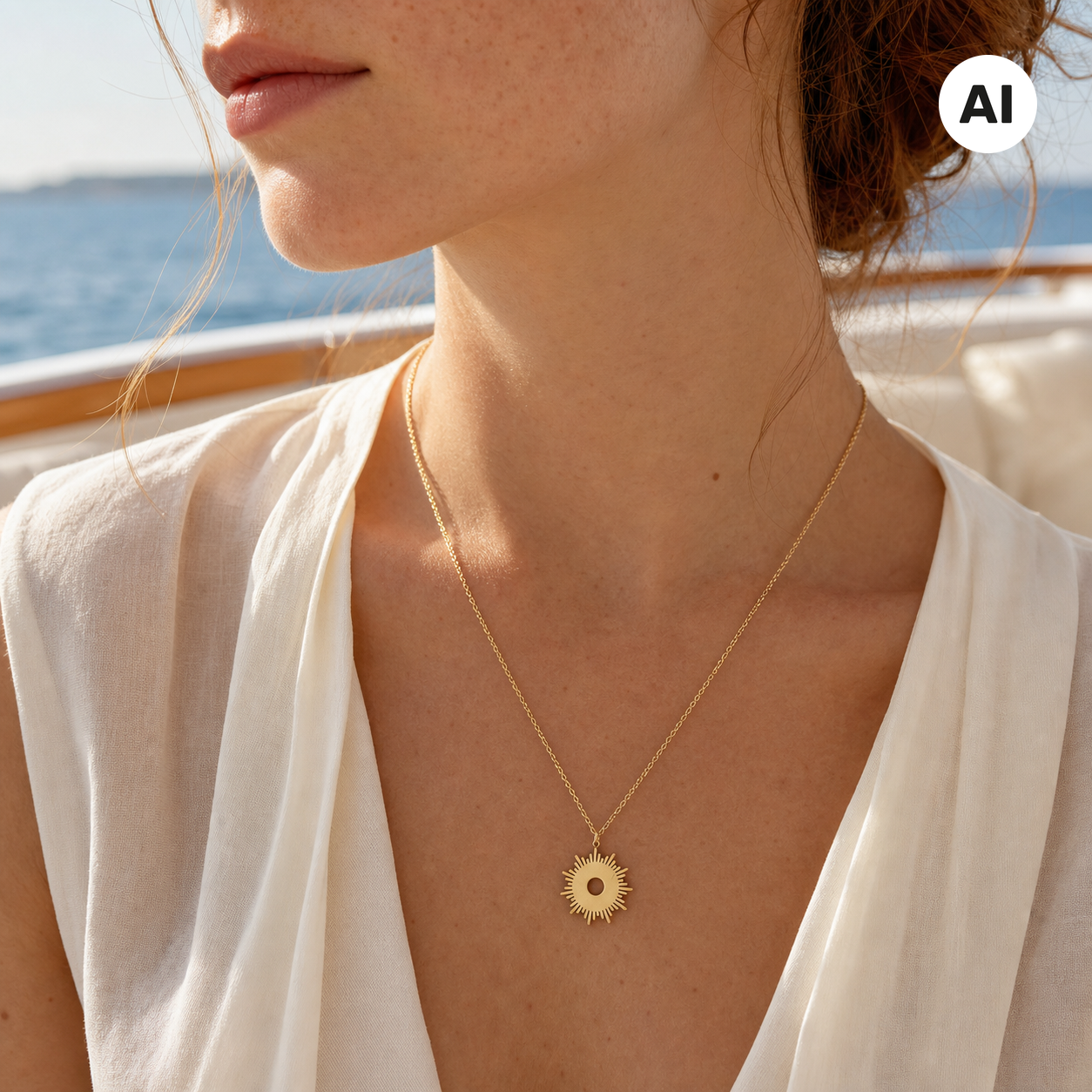 LIANOA Halskette Sonne gold