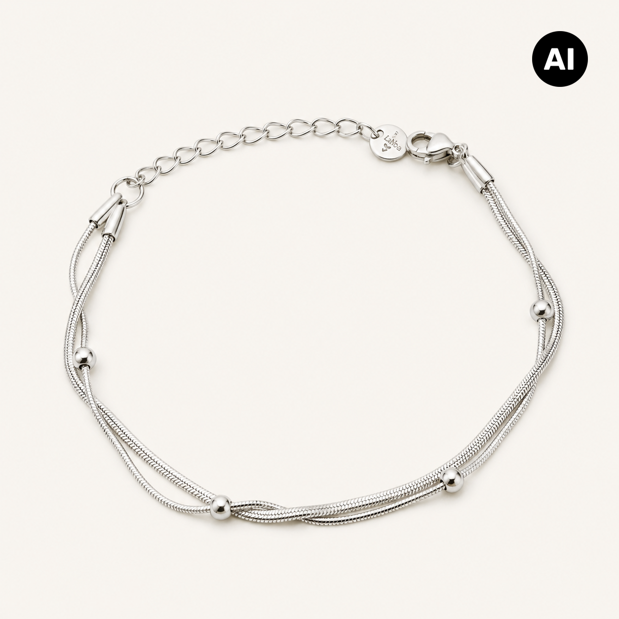 LIANOA Doppel-Armband silber
