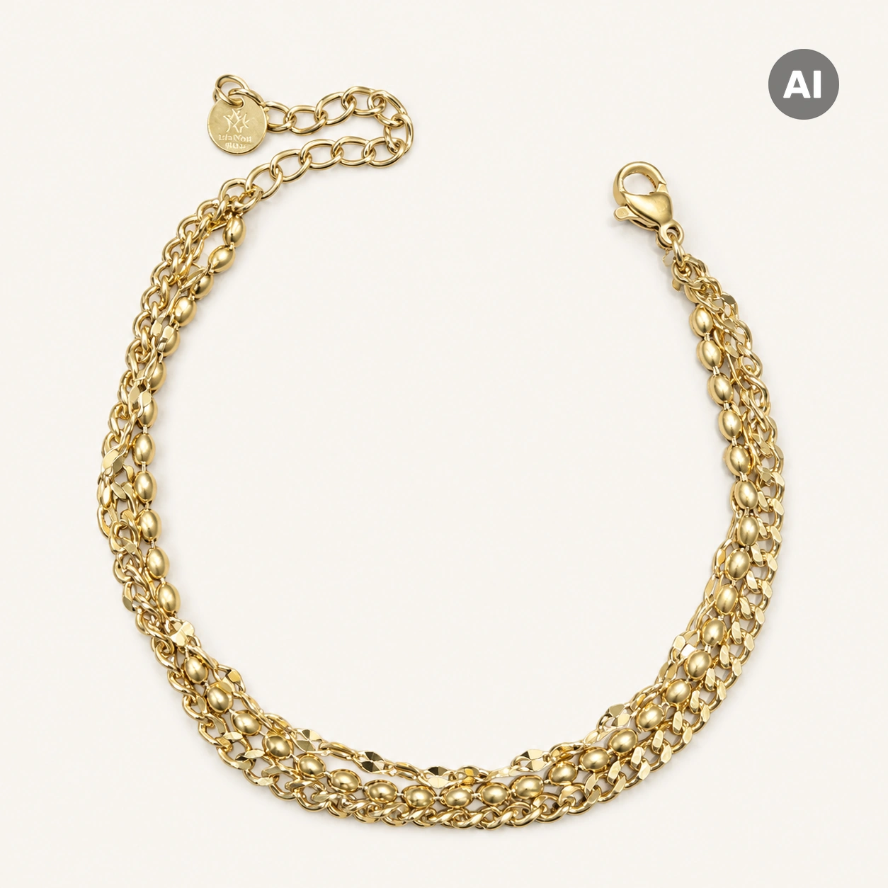 LIANOA Doppel-Armband gold