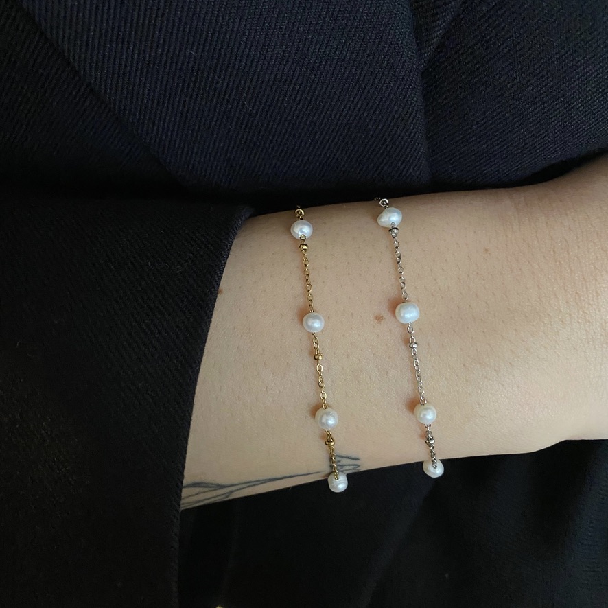 Armband Perlen Silber